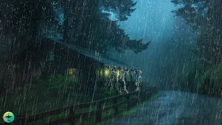 Barulho de Chuva para Dormir Bem- ASMR Chuva no Telhado + Trovão + Água na Estrada à Noite