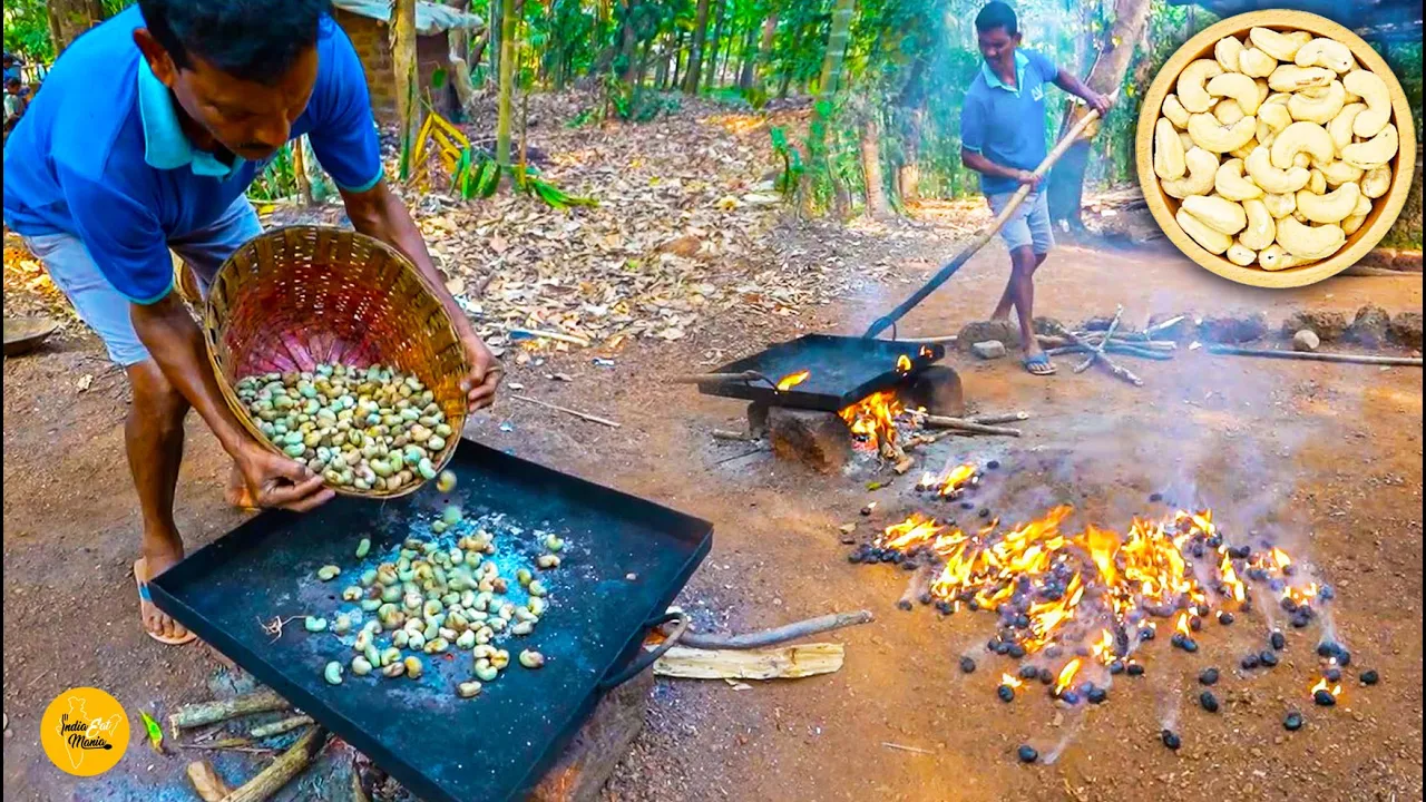Goan Village Style Roasted Kaju Making Process l Goa Street Food