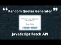 Random quotes generator using HTML CSS and Javascript