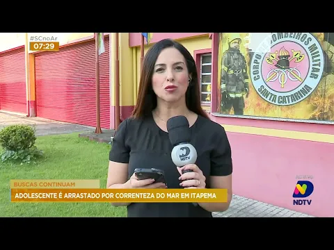 Adolescente é arrastado por correnteza do mar em Itapema