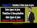 Data types in java primitive and non-primitive data types in java Java Tutorial 4
