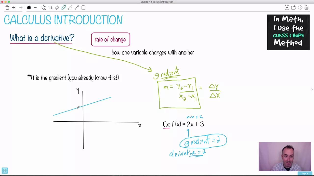 Calculus Introduction (1/2) - Intro to differential calculus [IB Math Studies Revision Course]