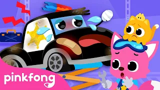 Download Where are you hurting | Police Car Wheel is Broken! | Pinkfong Car Hospital | Pinkfong Car Story MP3