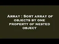 Array Sort array of objects by one property of nested object