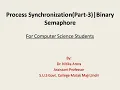 Process Synchronization Part 3 Binary semaphore Operating system