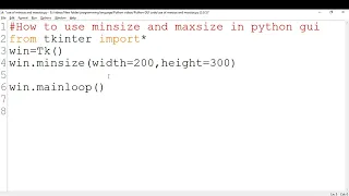 How to use minsize and maxsize in python gui CUBICLE CODER