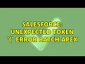 Salesforce Unexpected token error batch apex