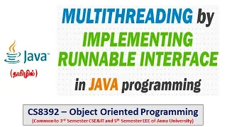 Java Multithreading using Runnable Programs Object Oriented Programming Tamil 47