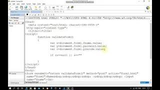 Class 12 JavaScript Validation for Name Password Pin code