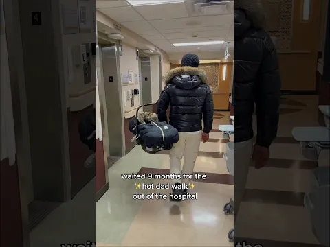 the ✨hot dad walk✨ out of the hospital 😍