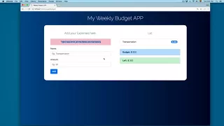JavaScript Course Project - Weekly Budget APP