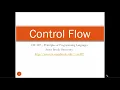 CSE307 Principles of Programming Languages course Control Flow