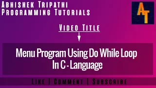 menu using do while loop part - 82