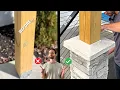 How to UPGRADE Boring Wood Posts Genstone Pillar Column Wrap Installation - Easy DIY Friendly