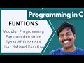 FUNCTIONS in C Modular Programming Types of Functions User Defined Functions C in Telugu