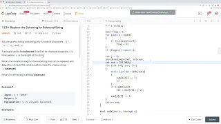 1234 Replace the Substring for Balanced String 2020