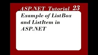 Example of ListBox and ListItem in ASP NET