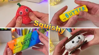4 Cute Squishy Ideas to Make at Home! 🧈🍓🍪🌈 DIY Squishy with Me