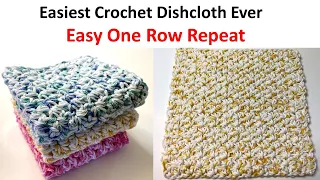 Easiest Crochet Dishcloth Ever - Easy One Row Repeat