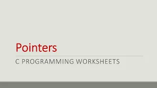 Chapter 9 Pointers