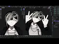 Making an mmd model from scratch in blender Timelapse