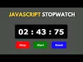 How to make a Stopwatch using HTML CSS and JavaScript