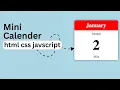 Mini Calendar with JavaScript and HTML Hindi JavaScript Tutorial Step-by-Step Guide