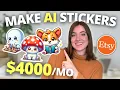 The EASIEST Side Hustle of 2025 Make AI STICKERS to Sell Online on Etsy Print on Demand