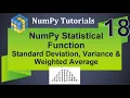 Machine Learning Tutorial Python NumPy 18 Statistical Functions Standard Deviation Variance