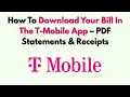 How To Download Your Bill In The T-Mobile App - PDF Statements Receipts