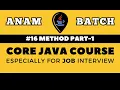 Core Java Tutorial for Beginners method part-1 Lecture-16 JAVA FULL STACK COURSE DAY-16