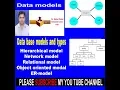What is Database models What is Hierarchical Network Relational Object oriented model