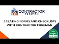 Creating Forms and Checklists with Contractor Foreman