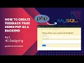 Create a FeedBack Page using PHP as backend POST METHOD