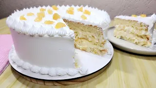 BOLO DE ABACAXI COM COCO/ Mais de 2kg de bolo! Recheio fácil e cremoso!