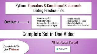 Python Operators and Conditional Statements Coding Practice - Solve 8 Exciting Challenges