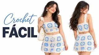 Aprende a hacer este hermoso Conjunto a crochet