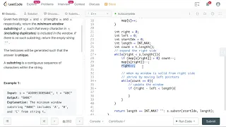 Leetcode 76 Minimum Window Substring Logic Coding Sliding Window