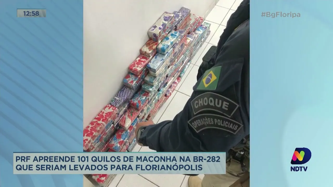 Mais de quilos de maconha são apreendidos na BR-282, em Santo Amaro da Imperatriz