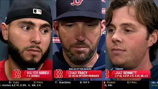 Chad Tracy Bennett Abreu talk after the Red Sox lose the opening game vs the Pirates