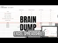 Brain Dump Excel Spreadsheet