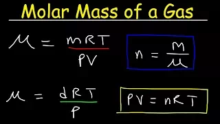 Molar Mass of a Gas at STP - Equations Formulas Chemistry Practice Problems