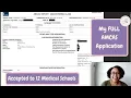 My Full AMCAS Application - TWELVE Acceptances