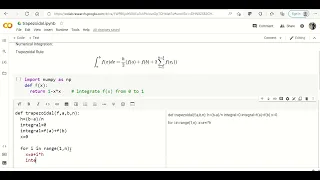 Function for Trapezoidal rule-python