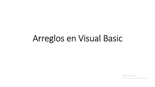 vectores y sus operaciones basicas en Visual Basic