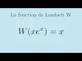 Fonction Lambert W