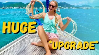 ⛵️BOAT PROJECTS in PARADISE🌴| REPLACING our (rusty) LIFELINES! | Hallberg Rassy 352