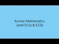 Kumon Mathematics E21a E21b