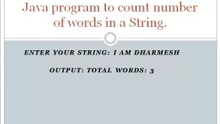Java program to count number of words in a String