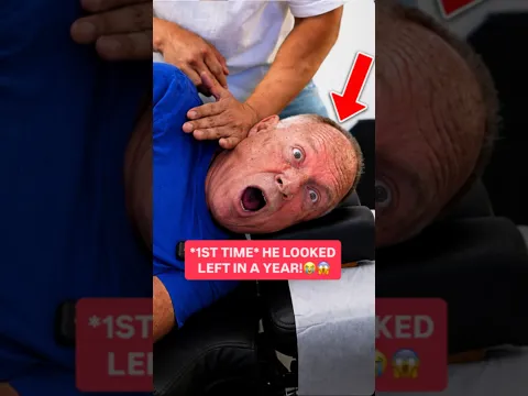 *1ST TIME* HE COULD LOOK LEFT IN A YEAR😱  #chiropractic #backpain #neckpain #trending